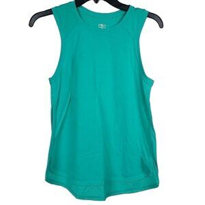Athletic Works (XS/0) Teal Green Tank Top Solid Tee Sleeveless T-Shirt Women's